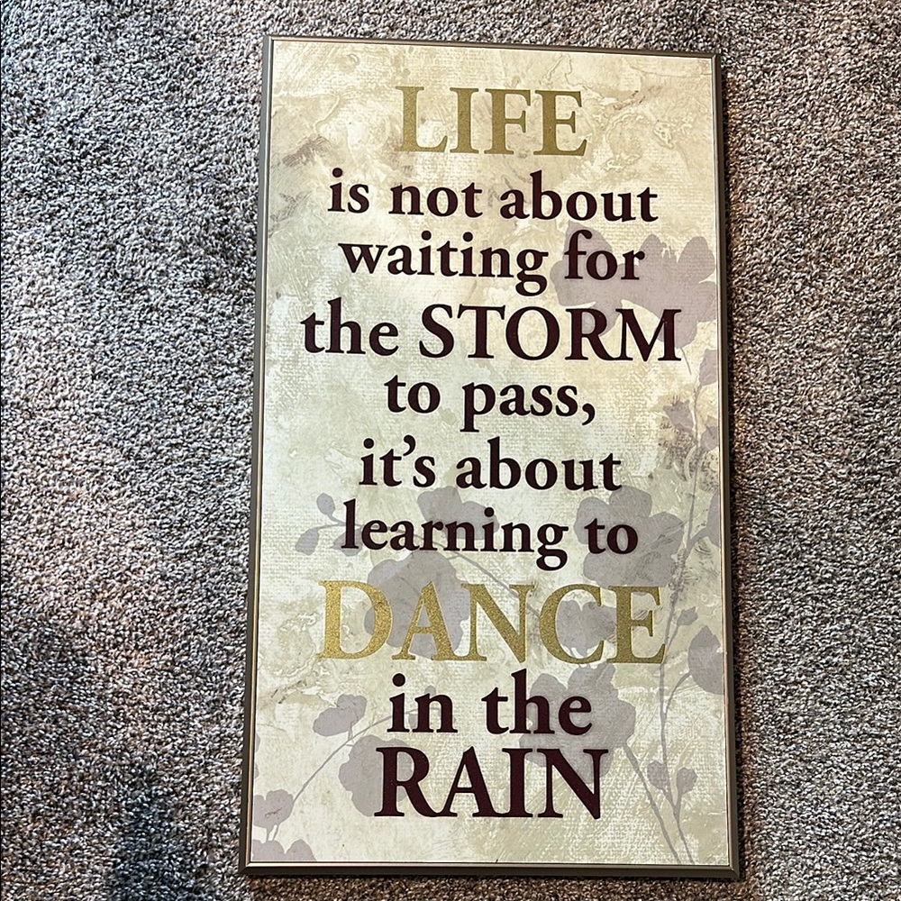 Inspirational Wall Art with Quote in Gold and Brown